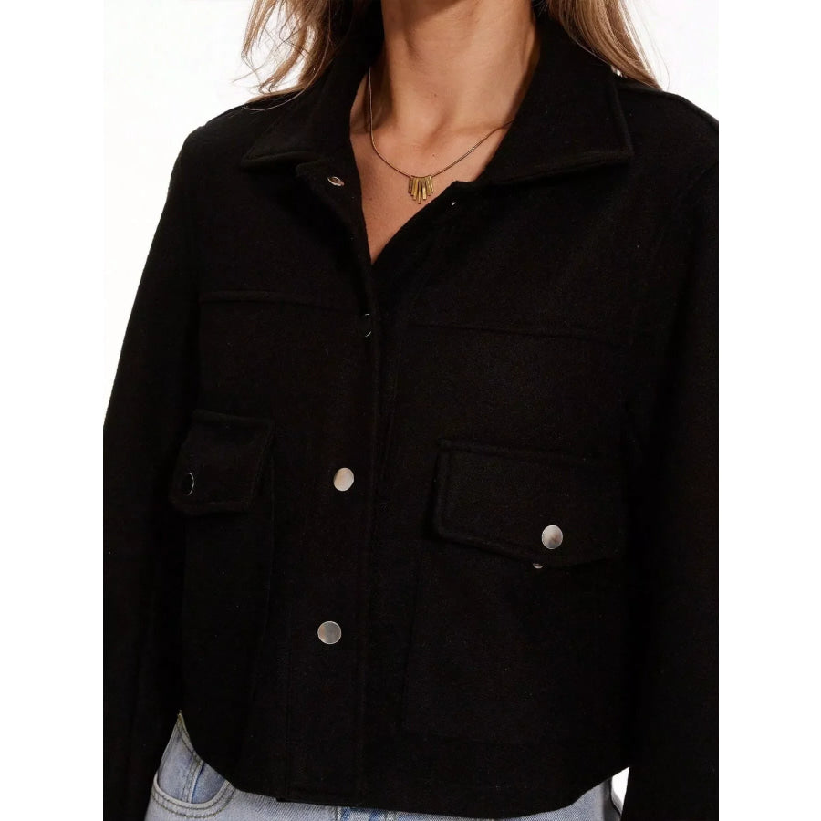 Snap Down Long Sleeve Jacket Apparel and Accessories
