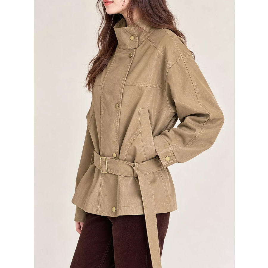 Snap Down Long Sleeve Jacket Apparel and Accessories