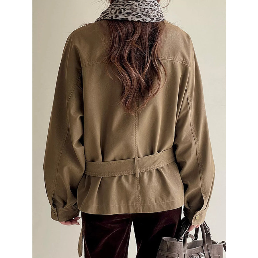 Snap Down Long Sleeve Jacket Apparel and Accessories