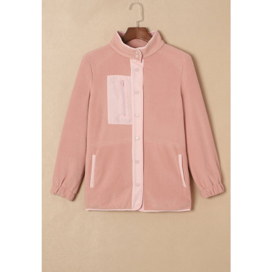 Snap Down Long Sleeve Sherpa Jacket Apparel and Accessories