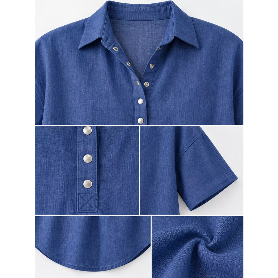 Snap Down Short Sleeve Shirt Apparel and Accessories