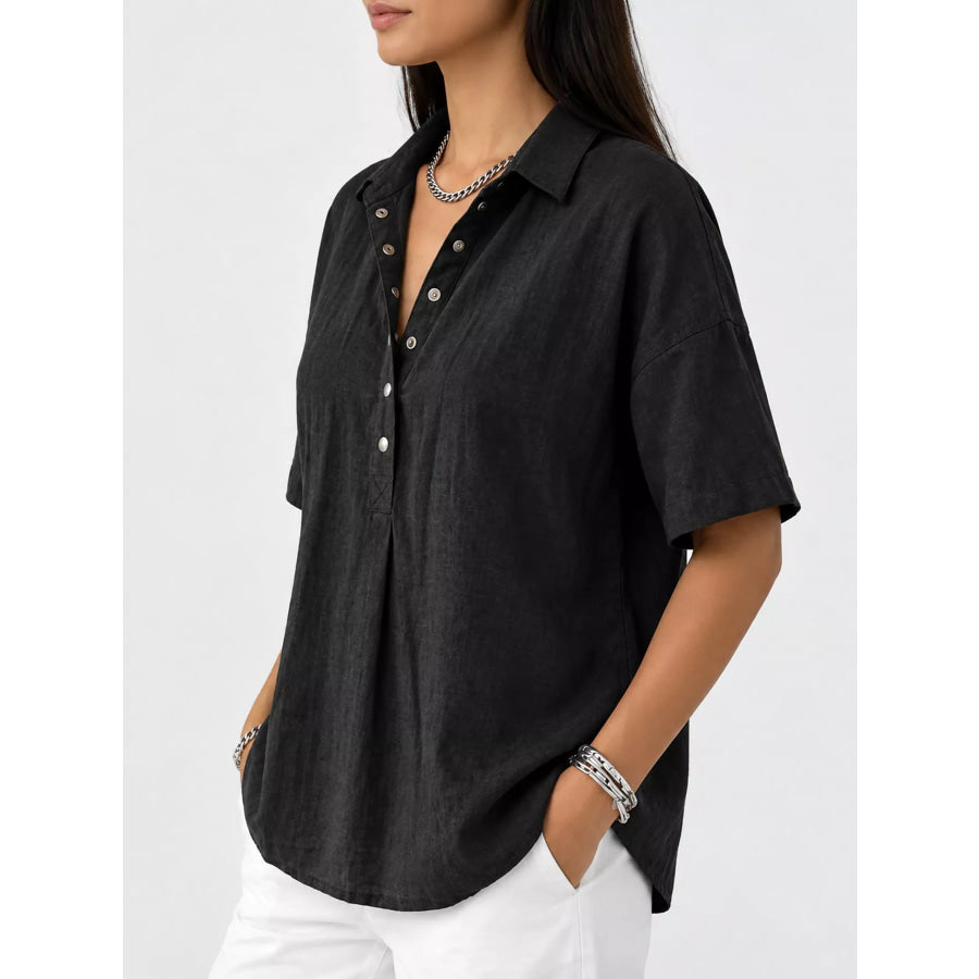 Snap Down Short Sleeve Shirt Apparel and Accessories