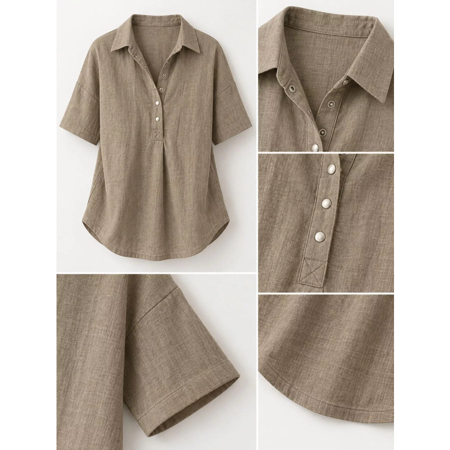 Snap Down Short Sleeve Shirt Apparel and Accessories