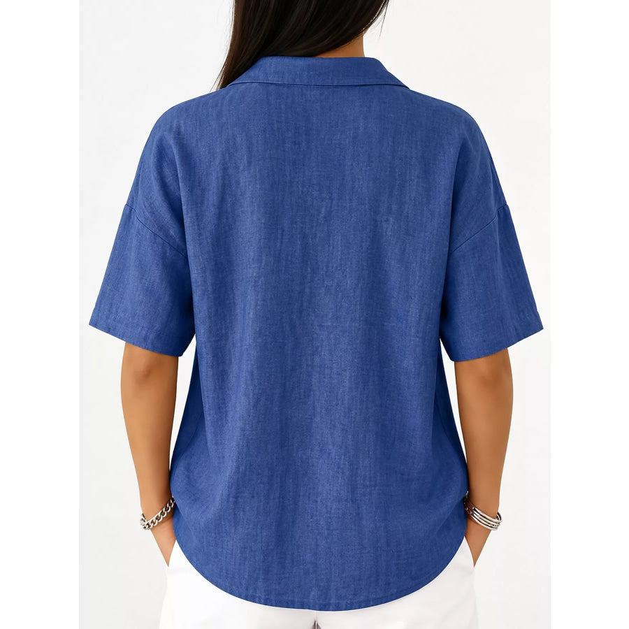 Snap Down Short Sleeve Shirt Apparel and Accessories