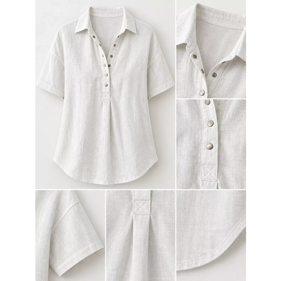 Snap Down Short Sleeve Shirt Apparel and Accessories