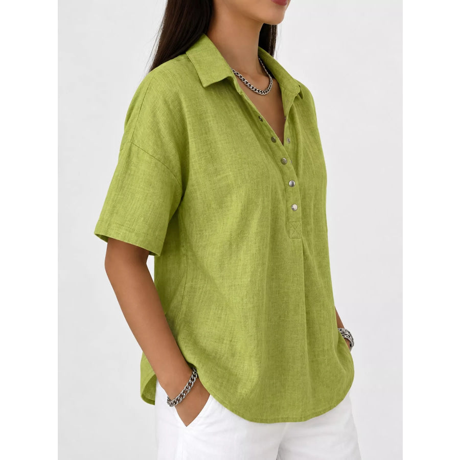 Snap Down Short Sleeve Shirt Apparel and Accessories