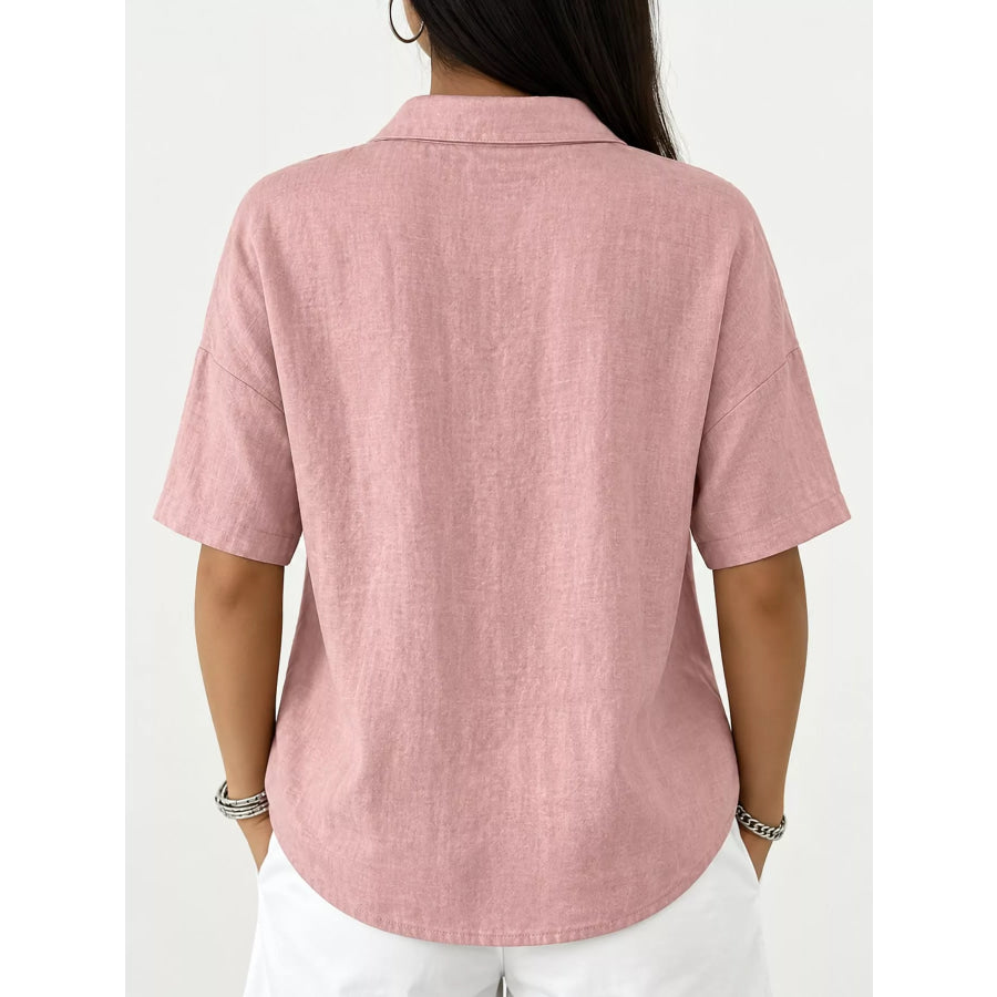 Snap Down Short Sleeve Shirt Apparel and Accessories