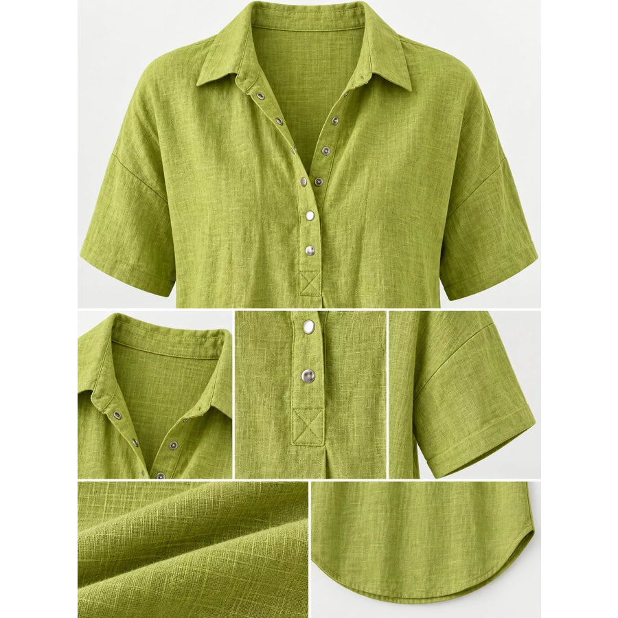 Snap Down Short Sleeve Shirt Apparel and Accessories