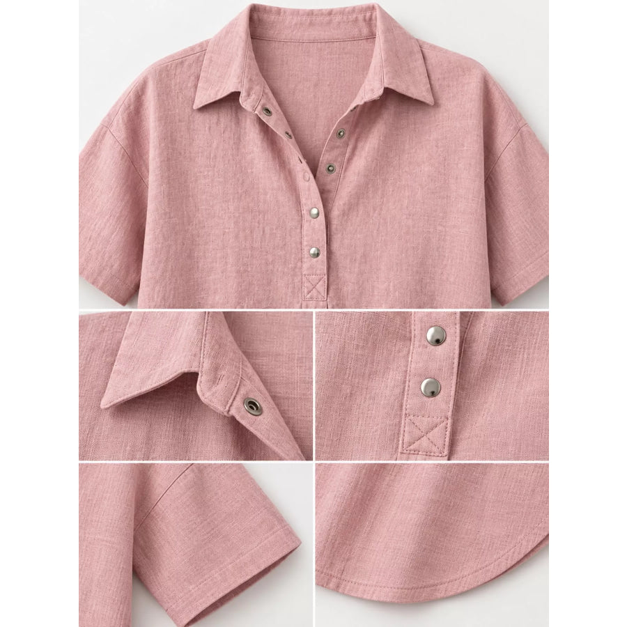 Snap Down Short Sleeve Shirt Apparel and Accessories