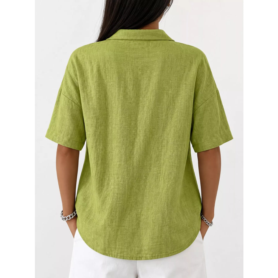 Snap Down Short Sleeve Shirt Apparel and Accessories