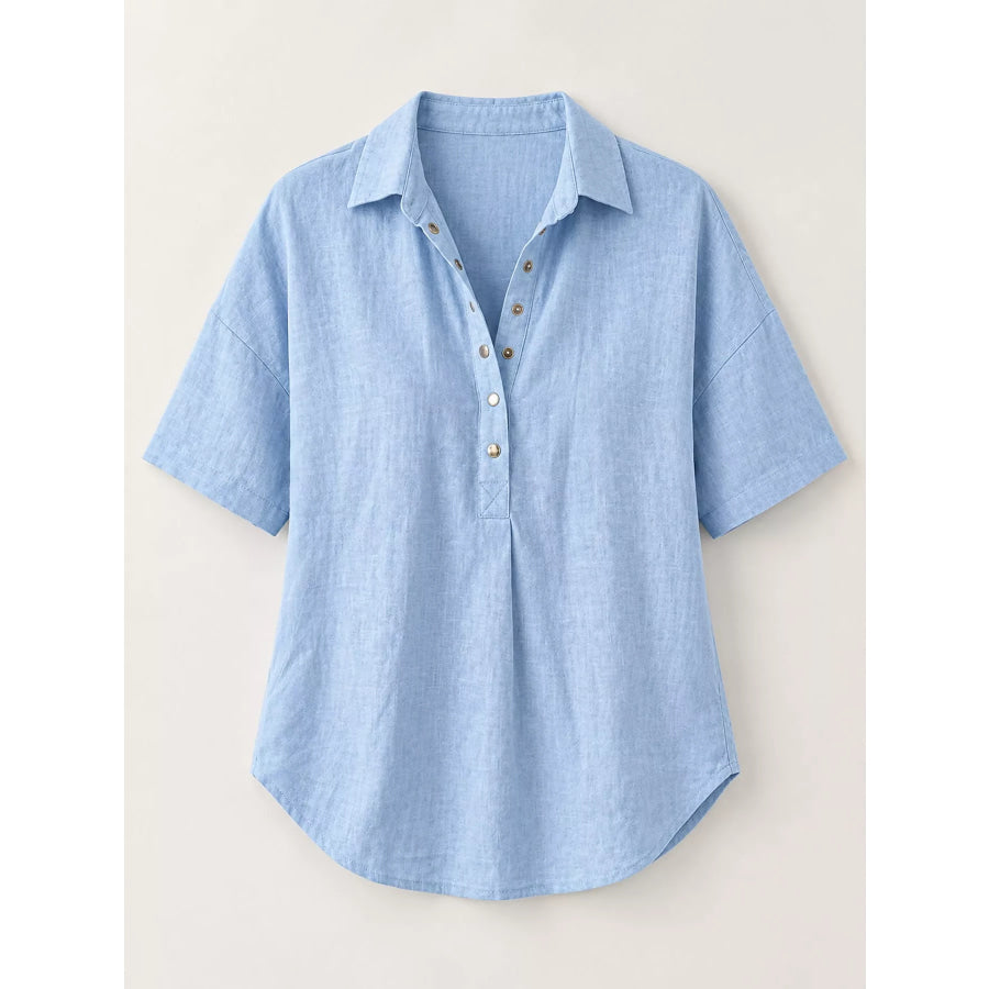Snap Down Short Sleeve Shirt Apparel and Accessories