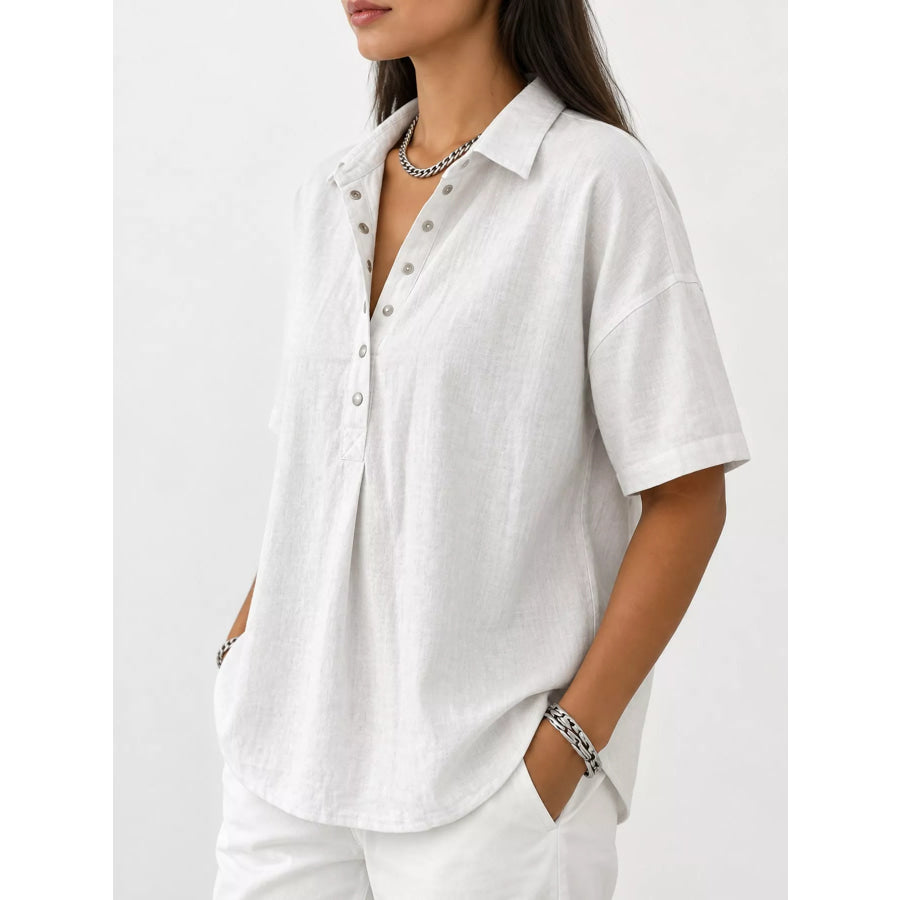 Snap Down Short Sleeve Shirt Apparel and Accessories