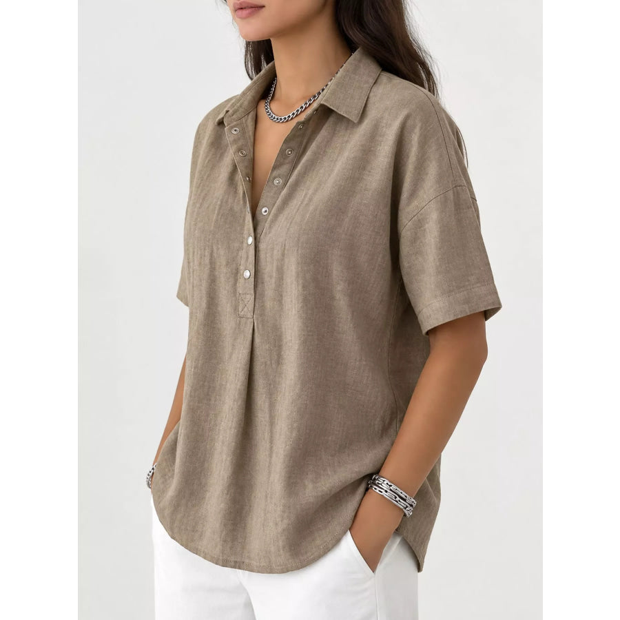 Snap Down Short Sleeve Shirt Apparel and Accessories