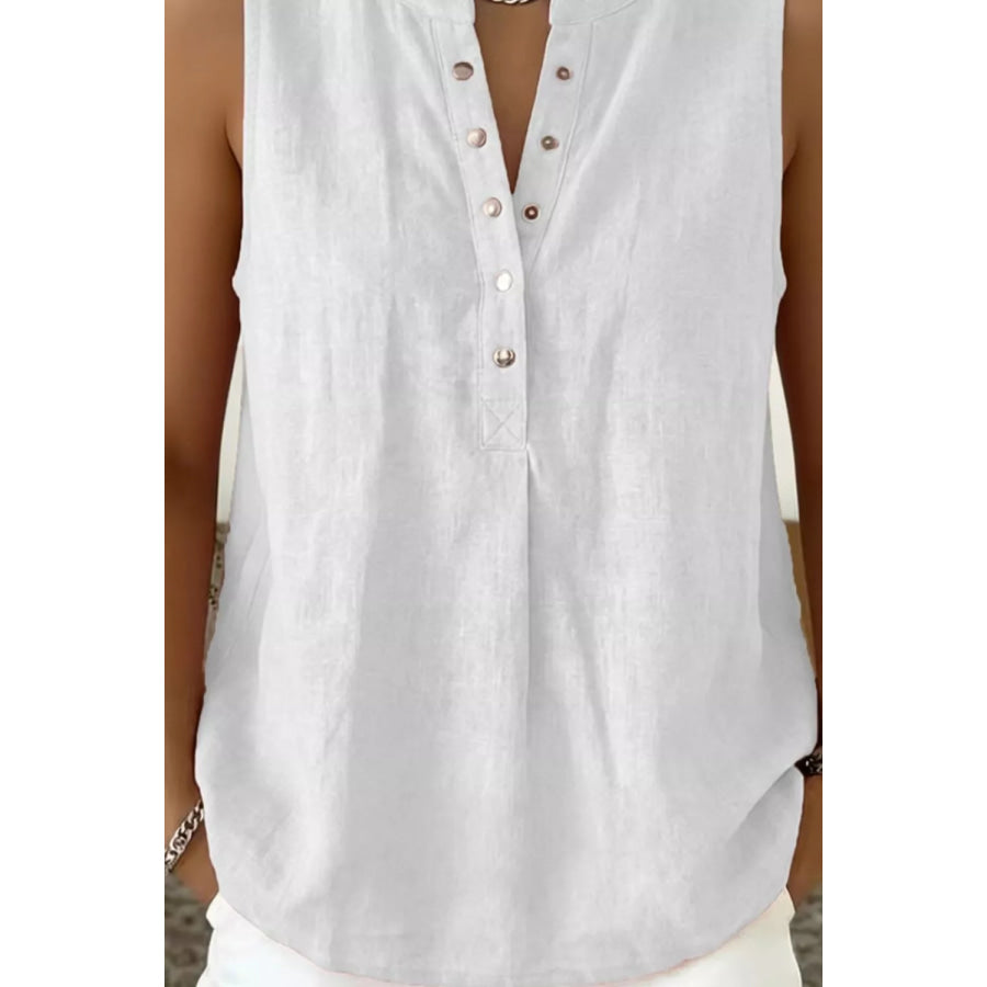 Snap Down Sleeveless Top Apparel and Accessories