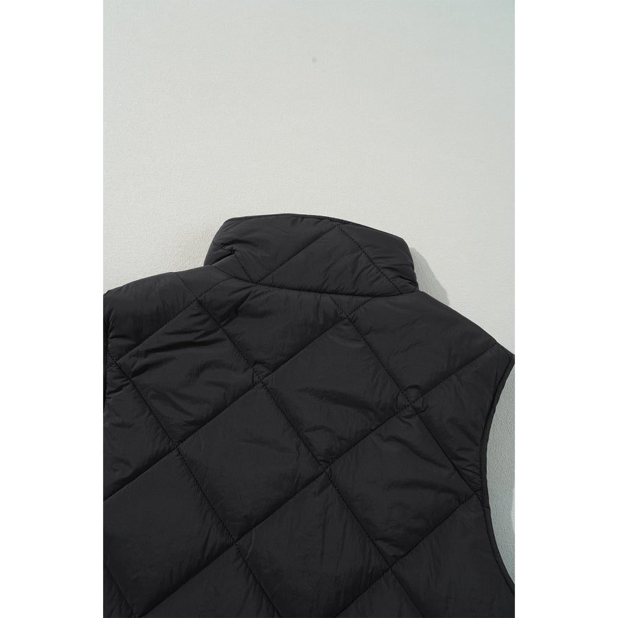 Snap Down Texture Vest Coat with Pockets Apparel and Accessories