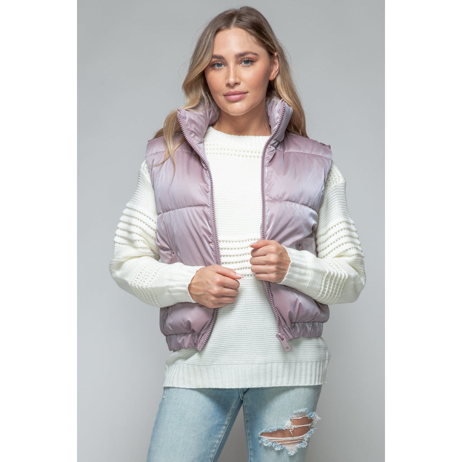 Snobbish Fine Fur Lining Quilted Vest Dark Rose / S Apparel and Accessories