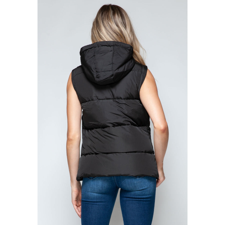 Snobbish Snap and Zip Closure Hooded Vest Apparel and Accessories