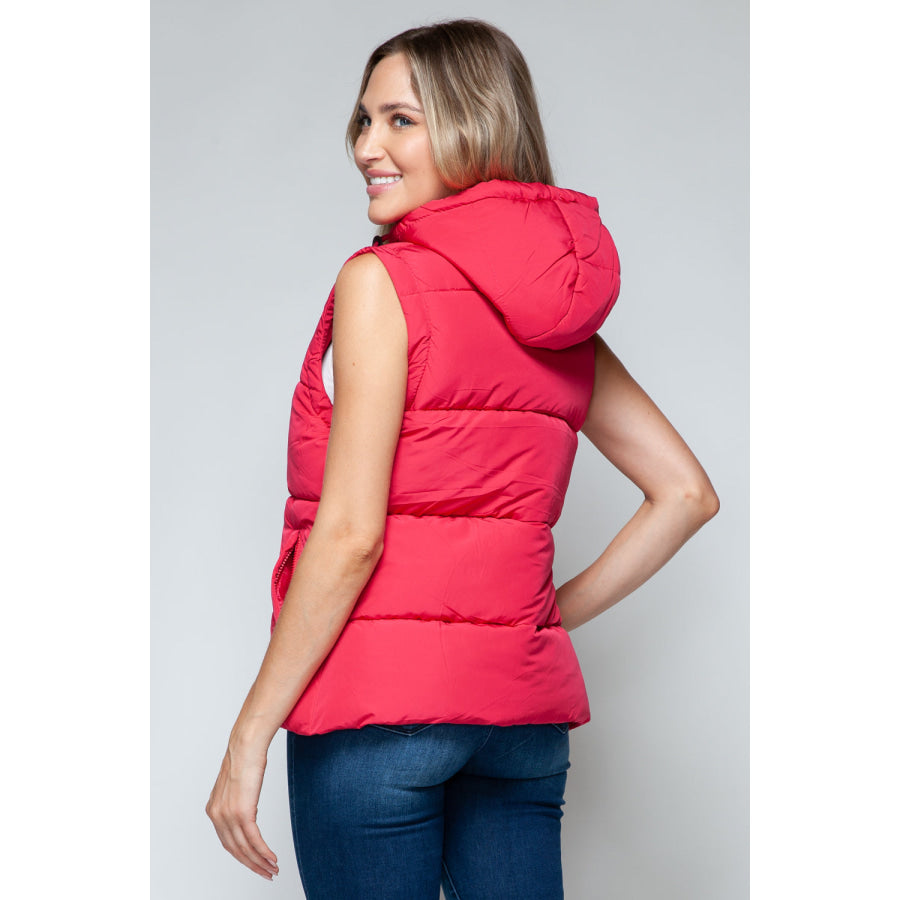 Snobbish Snap and Zip Closure Hooded Vest Apparel and Accessories