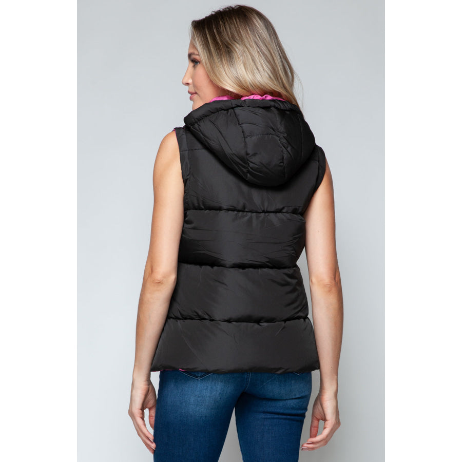 Snobbish Snap and Zip Closure Hooded Vest Apparel and Accessories