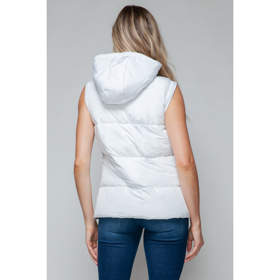 Snobbish Snap and Zip Closure Hooded Vest Apparel and Accessories