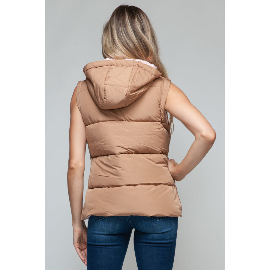 Snobbish Snap and Zip Closure Hooded Vest Apparel and Accessories