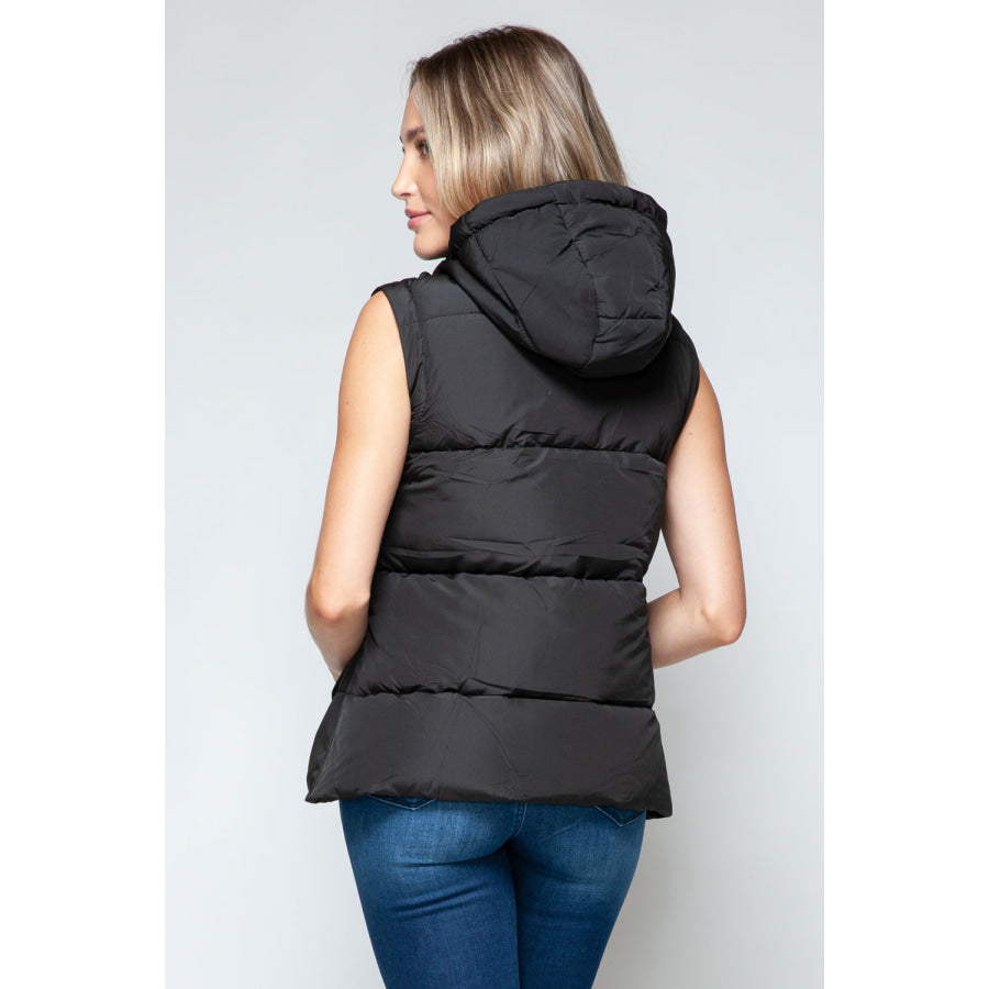 Snobbish Snap and Zip Closure Hooded Vest Apparel and Accessories