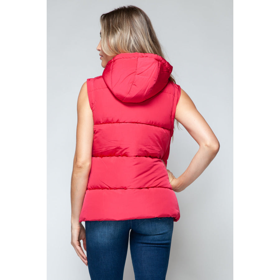 Snobbish Snap and Zip Closure Hooded Vest Apparel and Accessories