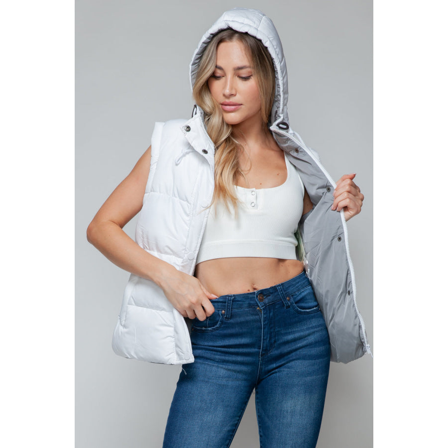 Snobbish Snap and Zip Closure Hooded Vest Apparel and Accessories