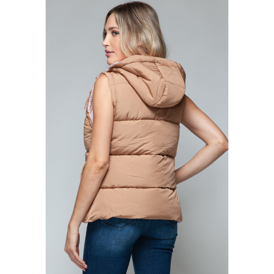 Snobbish Snap and Zip Closure Hooded Vest Apparel and Accessories