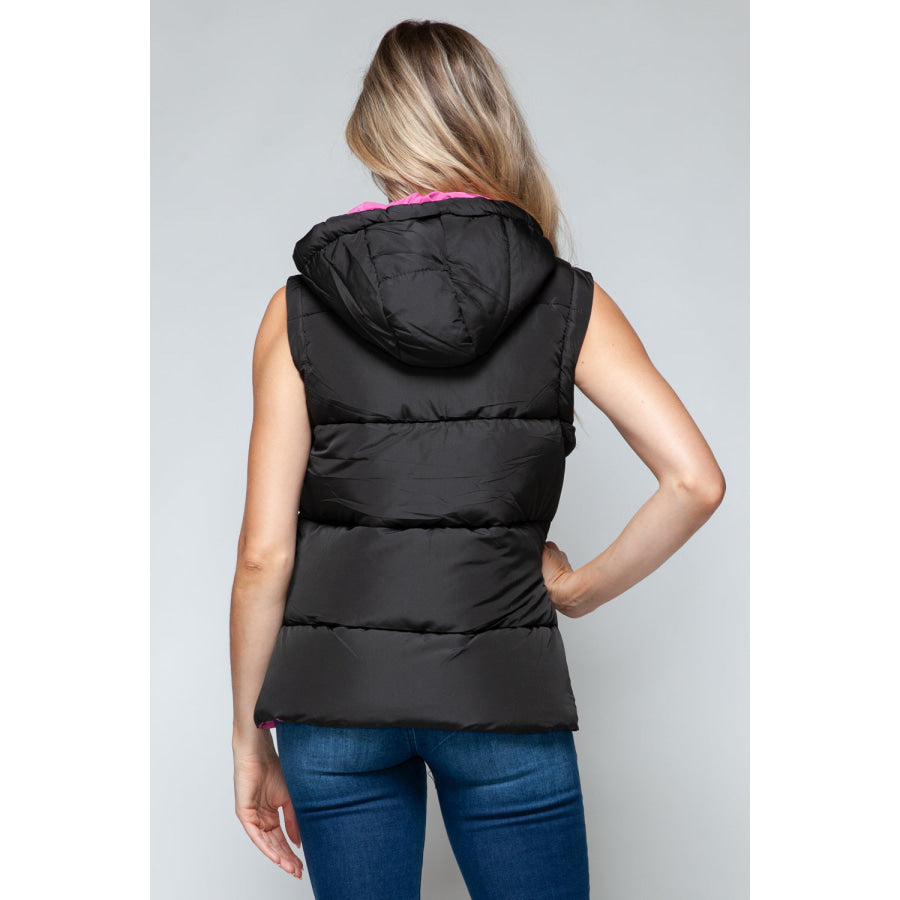 Snobbish Snap and Zip Closure Hooded Vest Apparel and Accessories