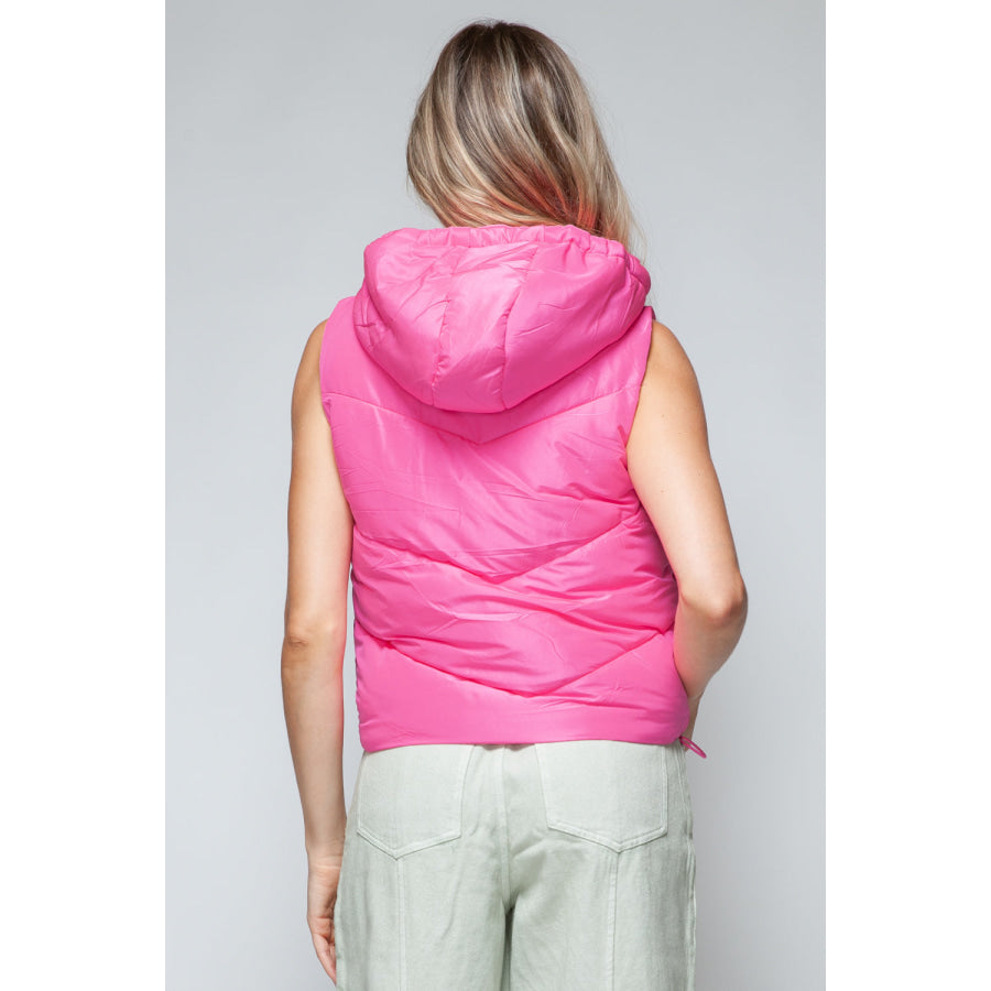 Snobbish Zip Up Quilted Hooded Vest Apparel and Accessories