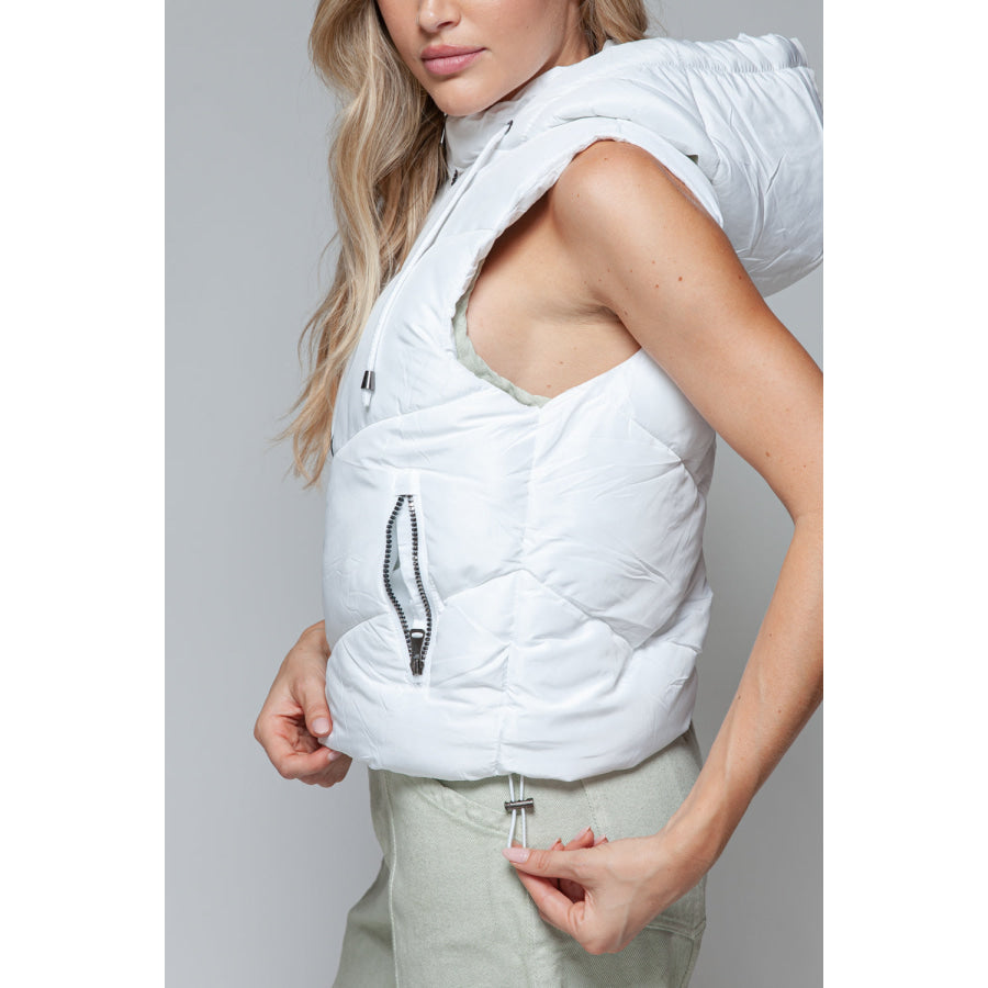 Snobbish Zip Up Quilted Hooded Vest Apparel and Accessories