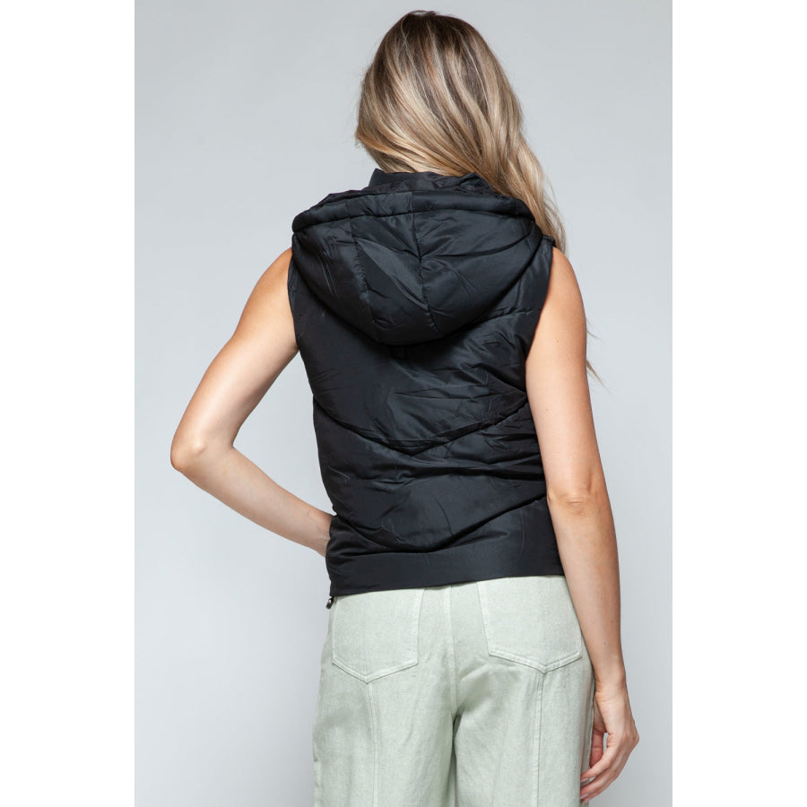 Snobbish Zip Up Quilted Hooded Vest Apparel and Accessories