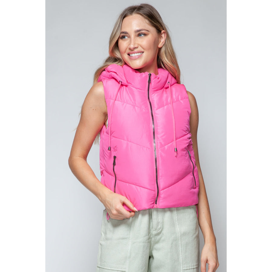 Snobbish Zip Up Quilted Hooded Vest Apparel and Accessories