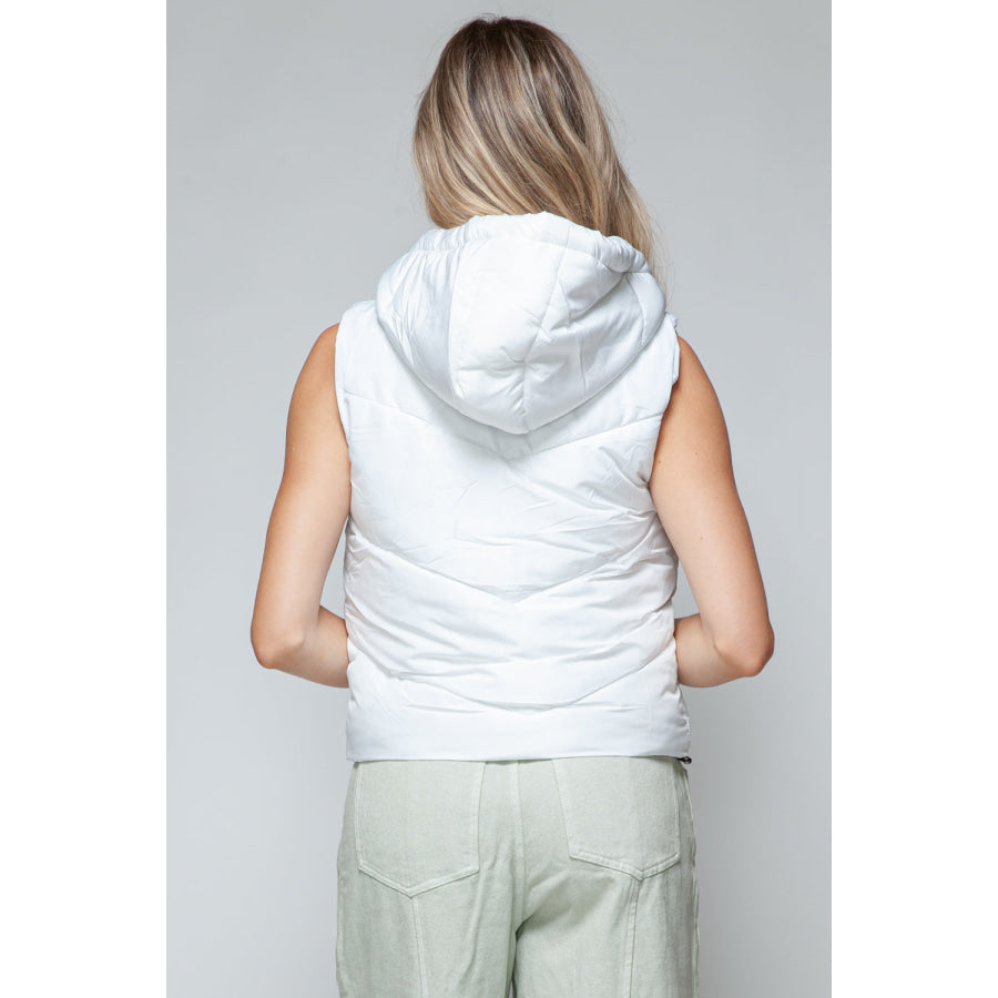 Snobbish Zip Up Quilted Hooded Vest Apparel and Accessories