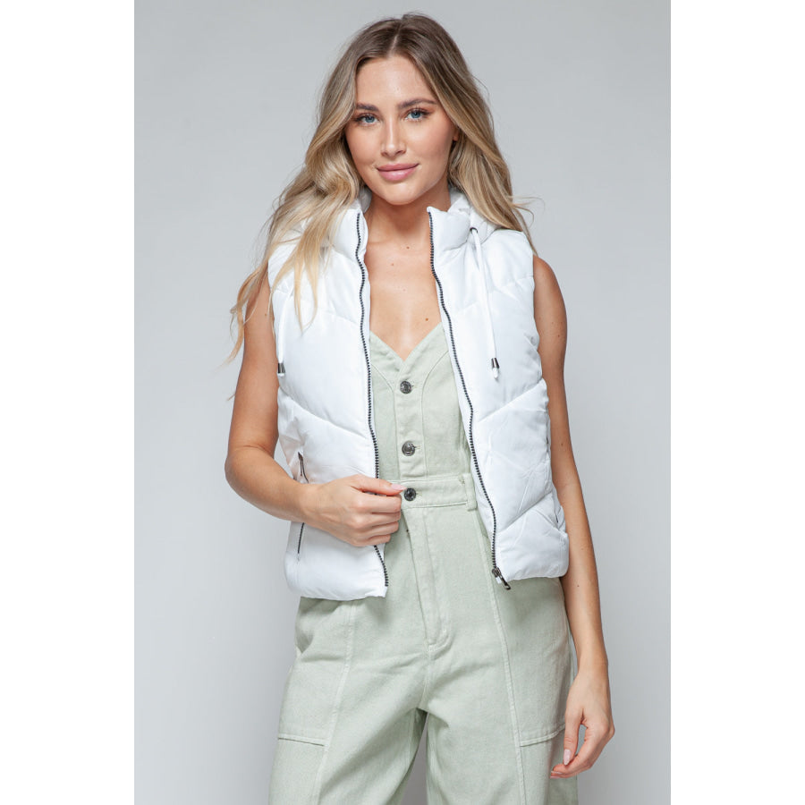 Snobbish Zip Up Quilted Hooded Vest Apparel and Accessories