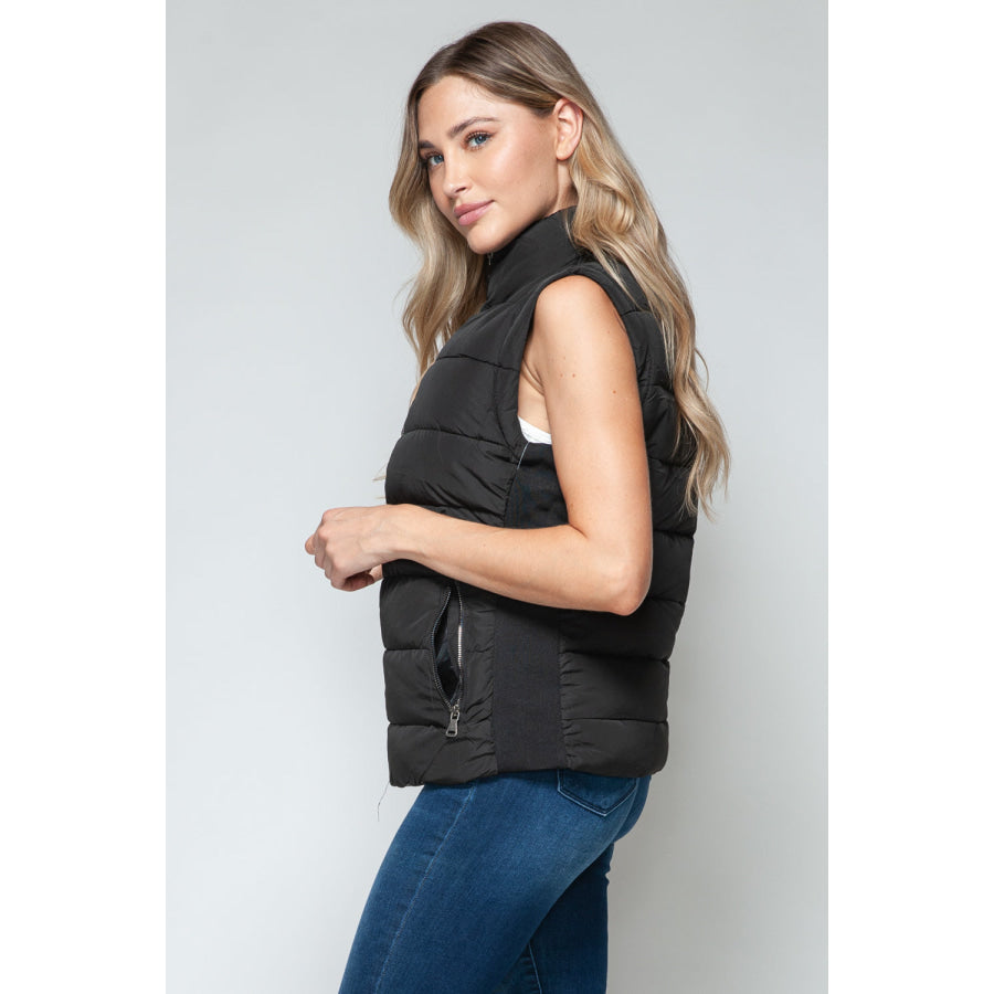 Snobbish Zip Up Turtleneck Vest with Pockets Apparel and Accessories