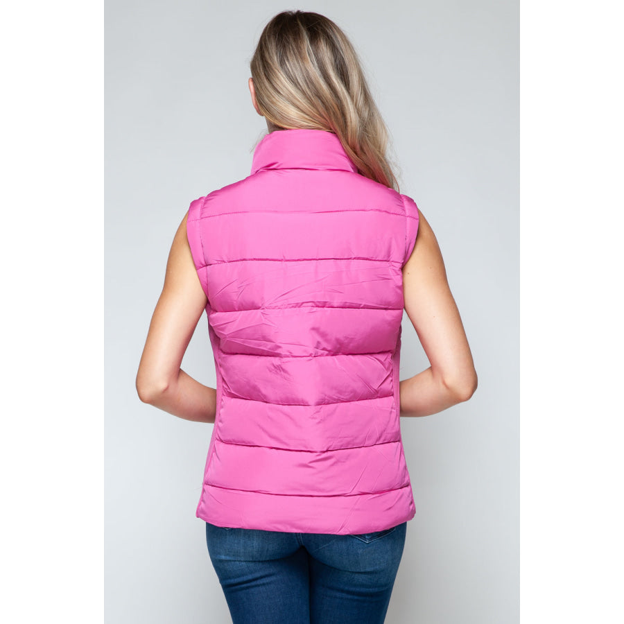 Snobbish Zip Up Turtleneck Vest with Pockets Apparel and Accessories