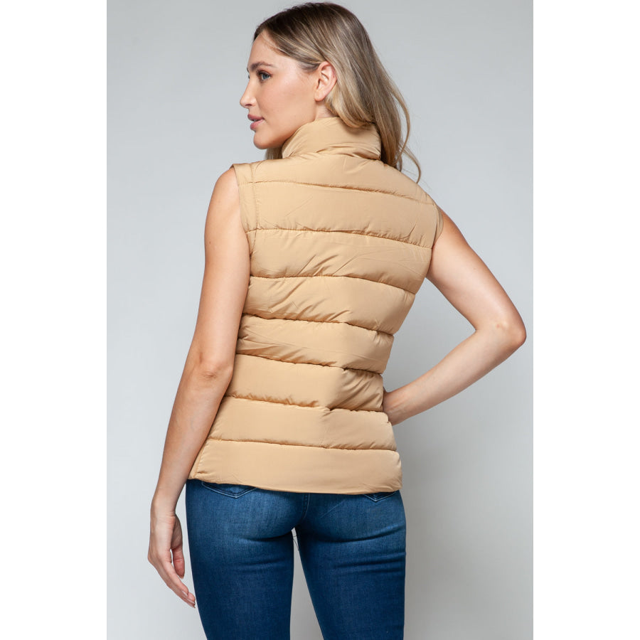 Snobbish Zip Up Turtleneck Vest with Pockets Apparel and Accessories