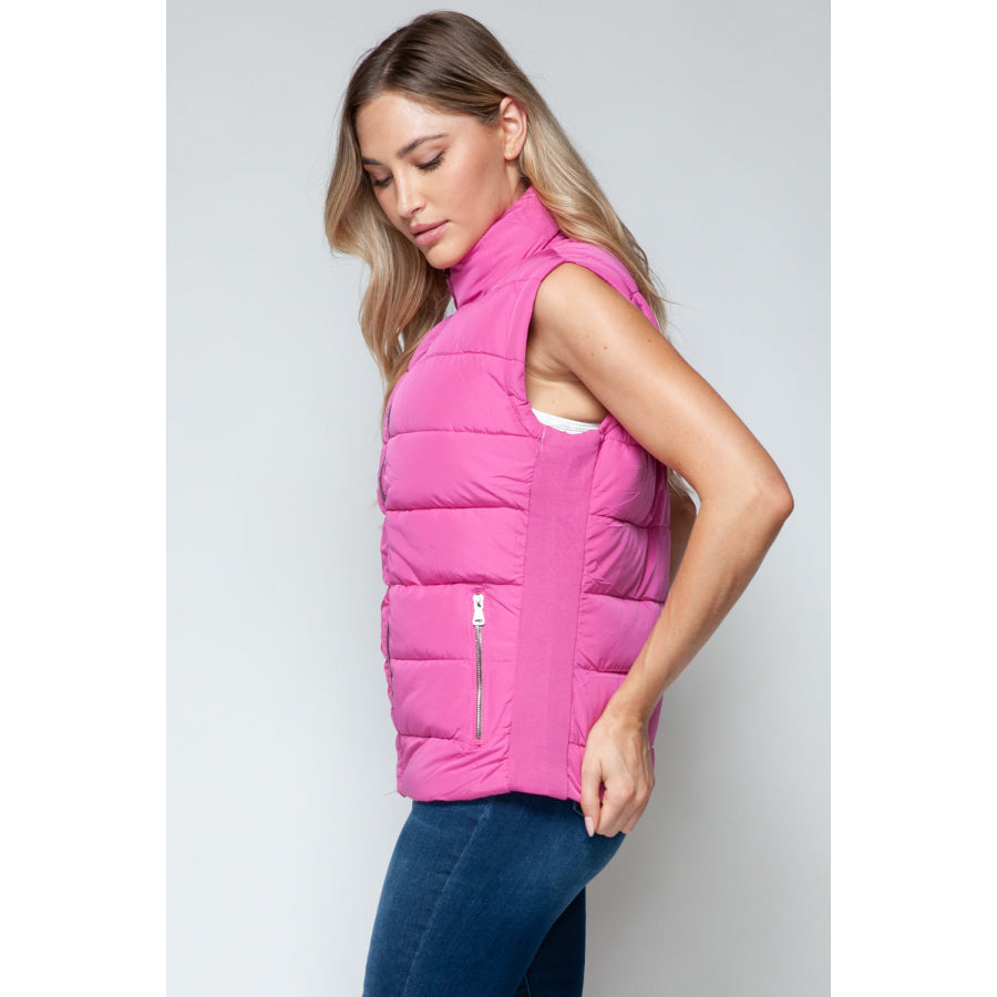 Snobbish Zip Up Turtleneck Vest with Pockets Apparel and Accessories