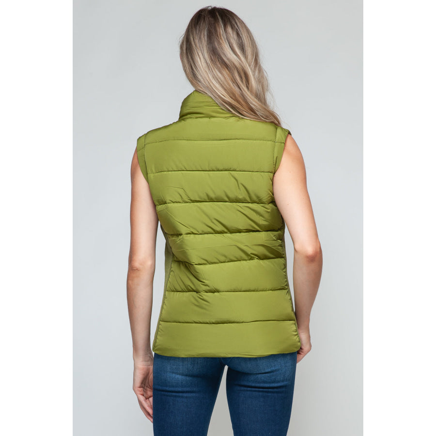 Snobbish Zip Up Turtleneck Vest with Pockets Apparel and Accessories