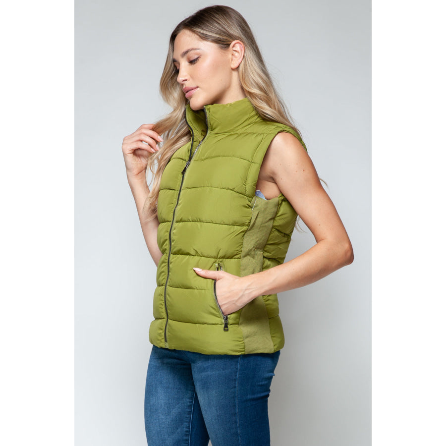 Snobbish Zip Up Turtleneck Vest with Pockets Apparel and Accessories