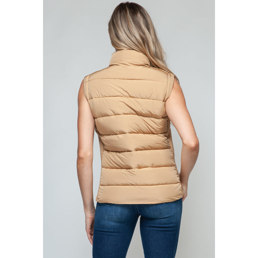 Snobbish Zip Up Turtleneck Vest with Pockets Apparel and Accessories