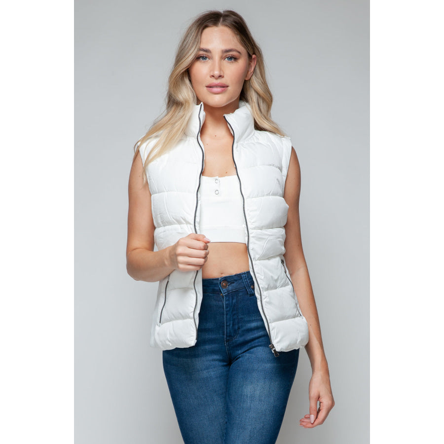 Snobbish Zip Up Turtleneck Vest with Pockets Apparel and Accessories