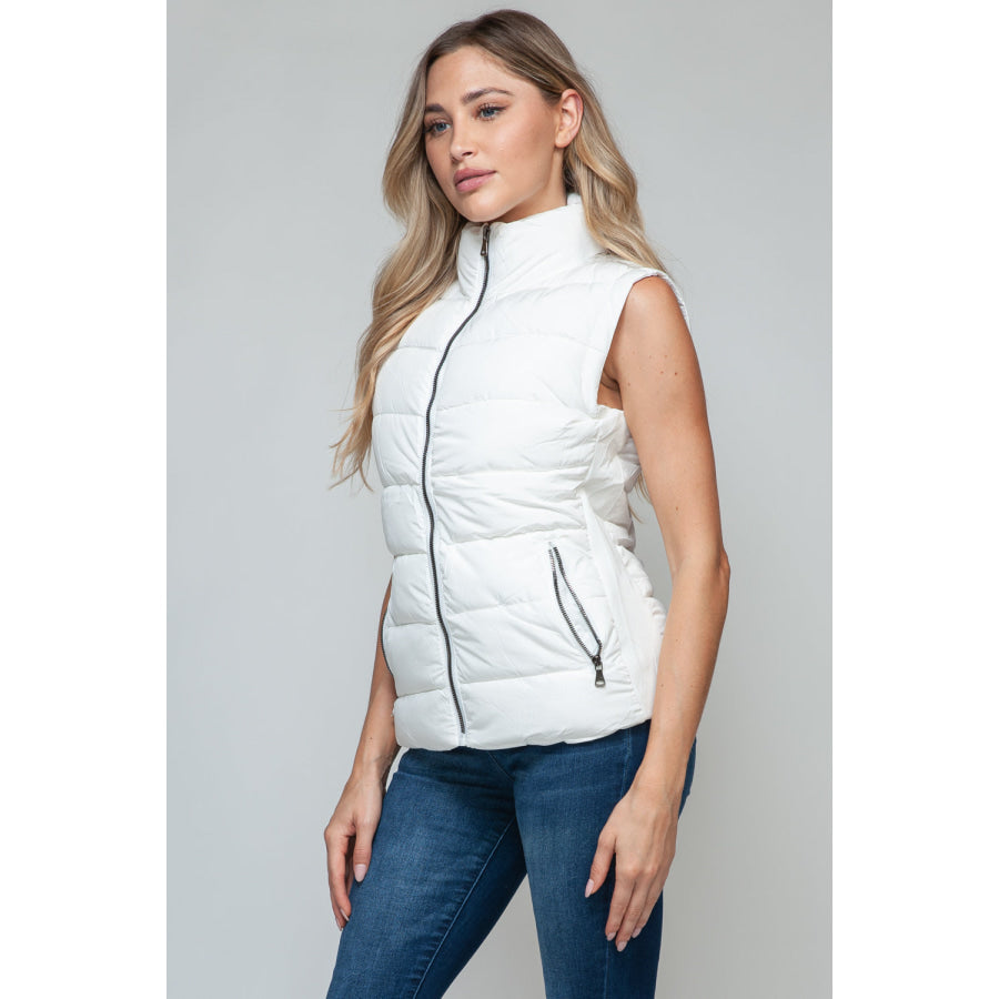 Snobbish Zip Up Turtleneck Vest with Pockets Apparel and Accessories