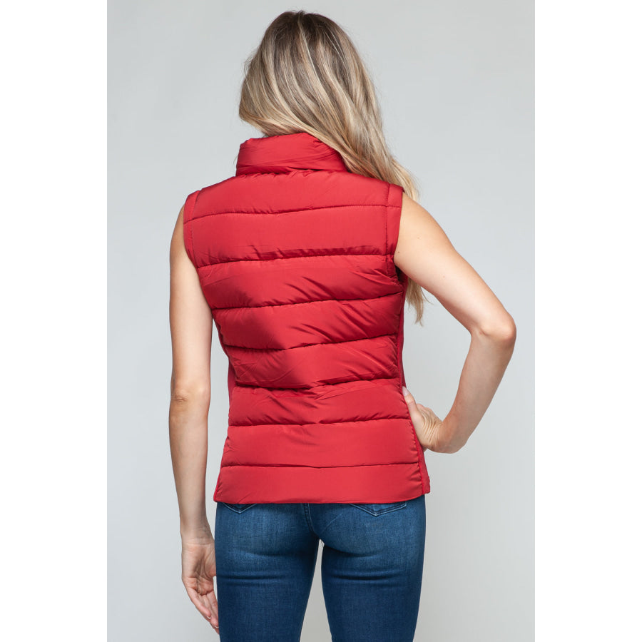 Snobbish Zip Up Turtleneck Vest with Pockets Apparel and Accessories