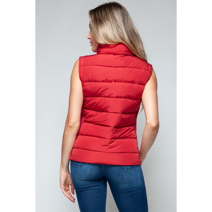 Snobbish Zip Up Turtleneck Vest with Pockets Apparel and Accessories