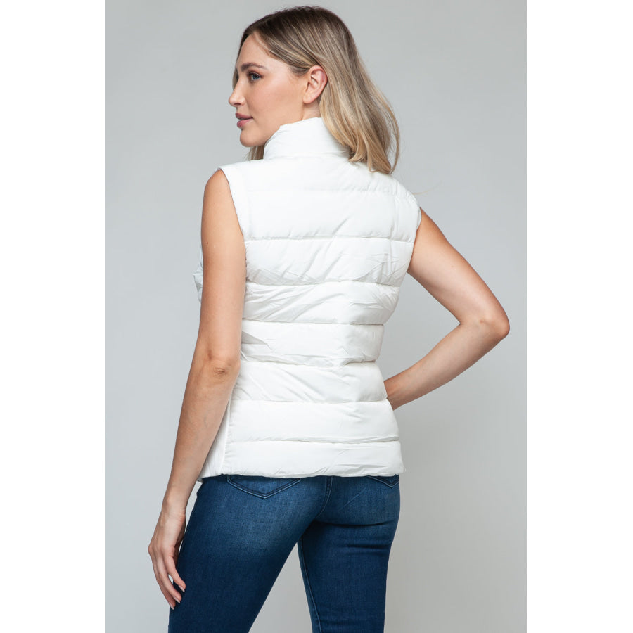 Snobbish Zip Up Turtleneck Vest with Pockets Apparel and Accessories