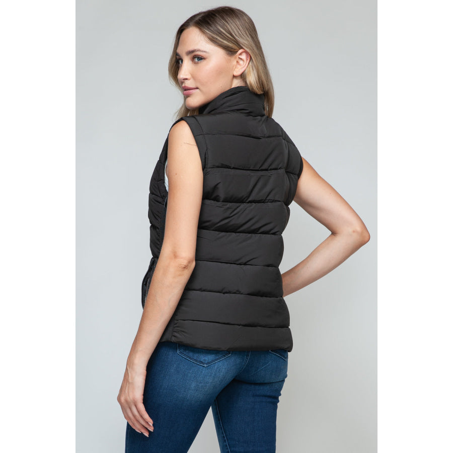 Snobbish Zip Up Turtleneck Vest with Pockets Apparel and Accessories