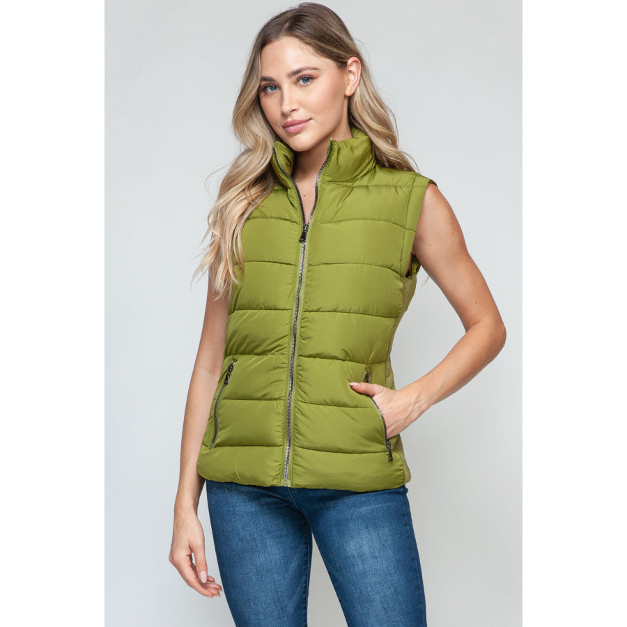 Snobbish Zip Up Turtleneck Vest with Pockets Cardamom Seed / S Apparel and Accessories